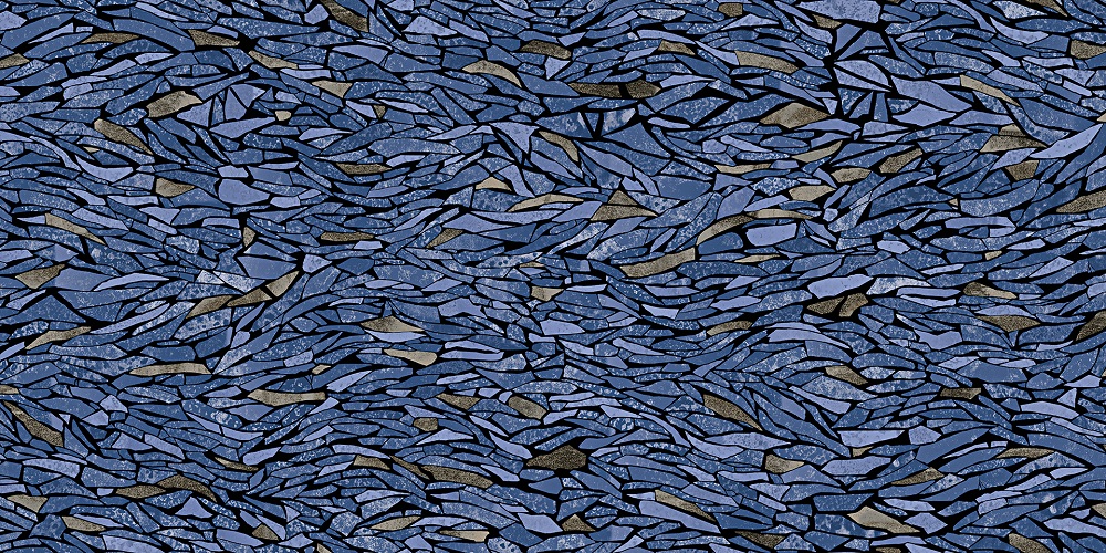 Керамогранит Viva Narciso Frammenti Zaffiro Lapp. Lucido EGSS, цвет синий, поверхность лаппатированная, прямоугольник, 600x1200