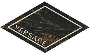 Вставки Versace Marble Firma Mos.T3 3D Nero 240893, цвет чёрный, поверхность лаппатированная, ромб, 54x93