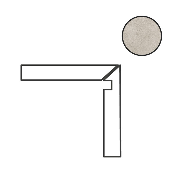 Спецэлементы Cerdomus Concrete Art Battiscala Dx Avorio Matt 97588, цвет бежевый, поверхность матовая, прямоугольник, 48x1200