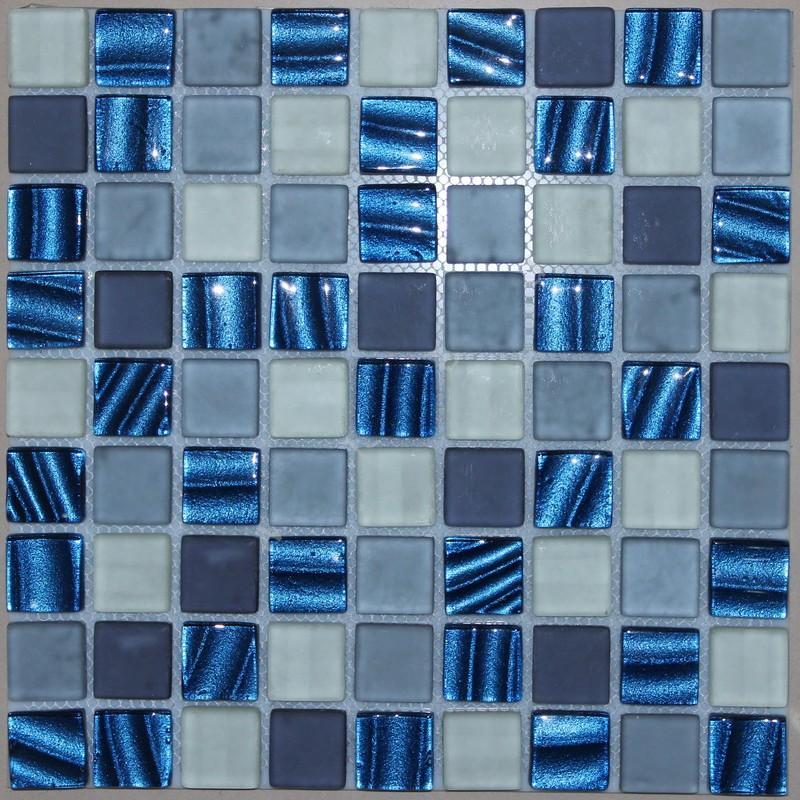 Мозаика NS Mosaic S-831, цвет синий, поверхность глянцевая, квадрат, 298x298