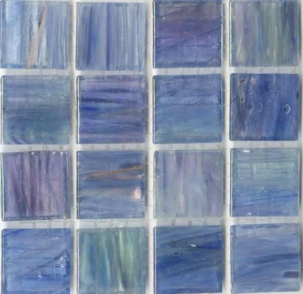 Мозаика JNJ Mosaic Интерьерные Cмеси 200x200 V-J3535 Blue Perl, цвет синий, поверхность глянцевая, квадрат, 200x200