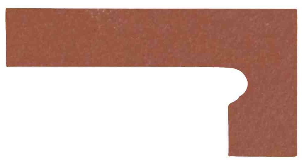 Бордюры Canada Gres Gres Natura плинтус ступени правый Red 018, цвет красный, поверхность матовая, прямоугольник, 80x390