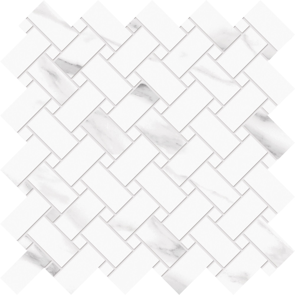 Мозаика Emilceramica (Acif) Tele Di Marmo Intrecci Statuario Michelangelo Lapp EEHQ, цвет белый серый, поверхность лаппатированная, , 300x300