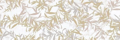 Керамическая плитка Marazzi Italy Allmarble Wall Golden White Satin Decoro Foliage M8T0, цвет белый серый коричневый, поверхность сатинированная, прямоугольник, 800x1200