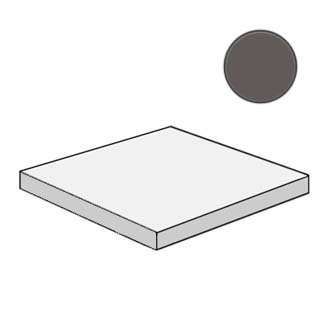 Ступени Mutina Mews Angolare corner tile Lead BOM305, цвет серый, поверхность матовая, квадрат с капиносом, 330x330