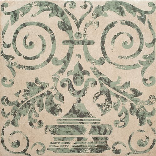 Керамическая плитка Arkadia Ornamenti Bc Verde Mod. E, цвет бежевый, поверхность матовая, квадрат, 300x300