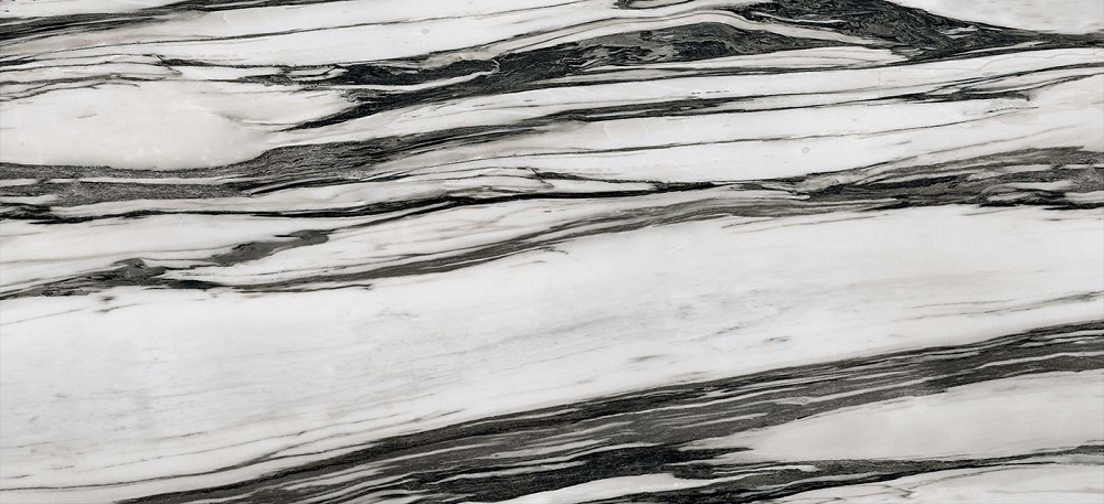 Керамогранит Floor Gres B&W Marble Fall High-Glossy 766407, цвет чёрно-белый, поверхность полированная, прямоугольник, 600x1200