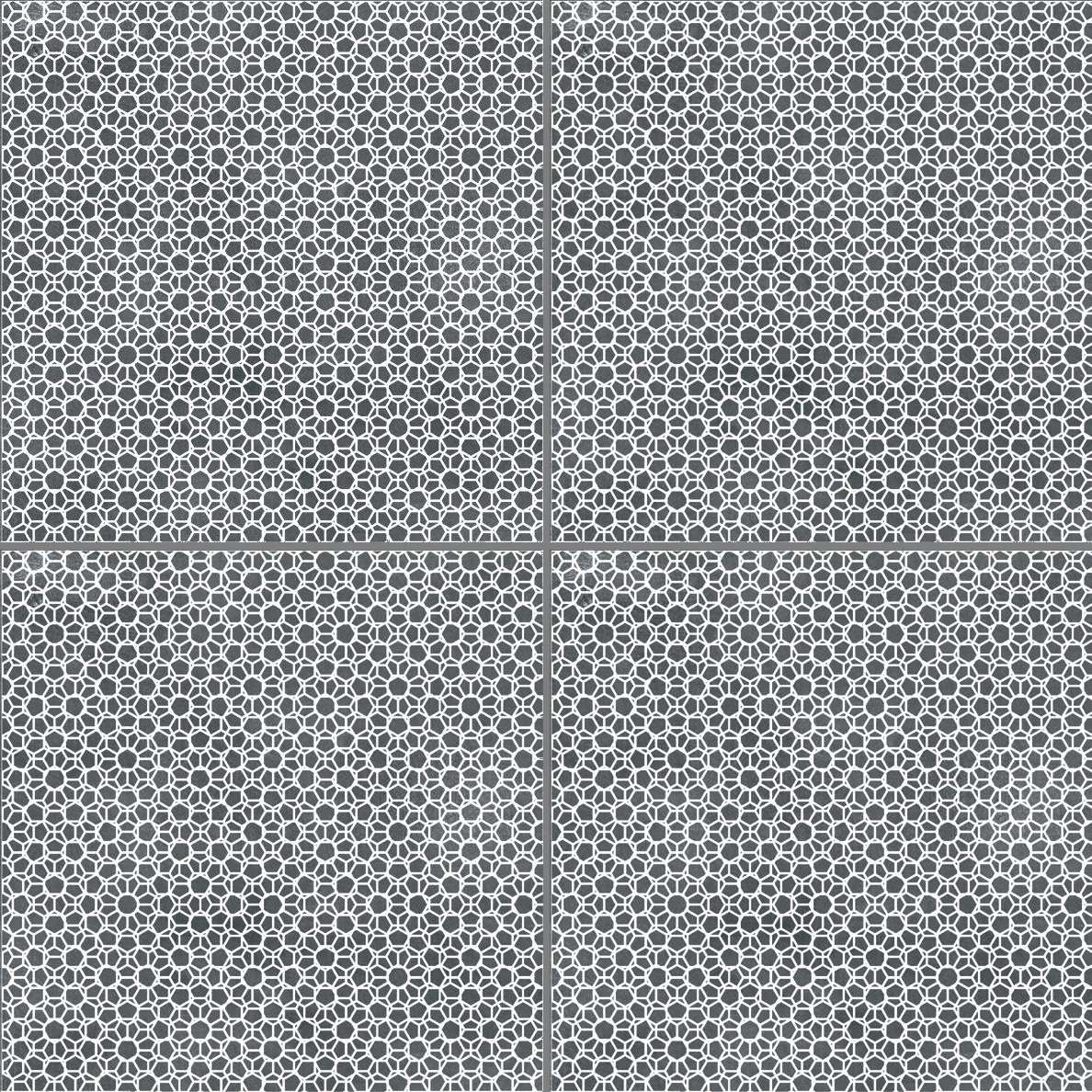 Керамогранит Mutina Azulej Renda Nero PUA42, цвет серый, поверхность матовая, квадрат, 200x200
