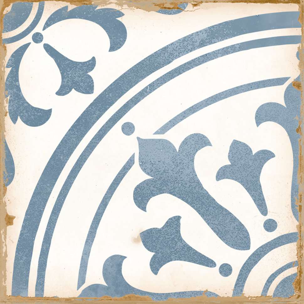 Керамическая плитка Harmony Casablanca Ziane 29414, цвет белый голубой, поверхность матовая, квадрат, 125x125