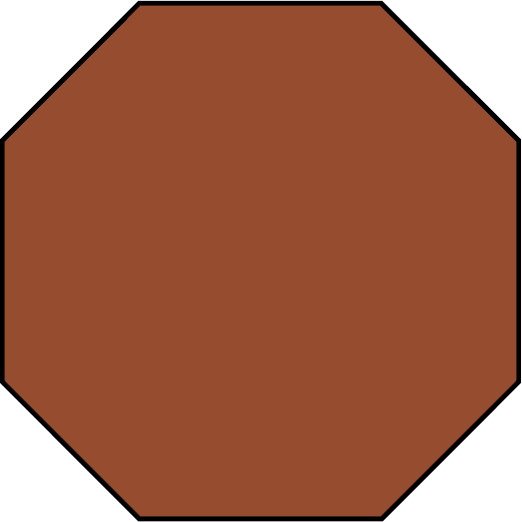 Керамогранит Ce.Si Art Deco Gres Ottagono, цвет терракотовый, поверхность матовая, восьмиугольник, 100x100