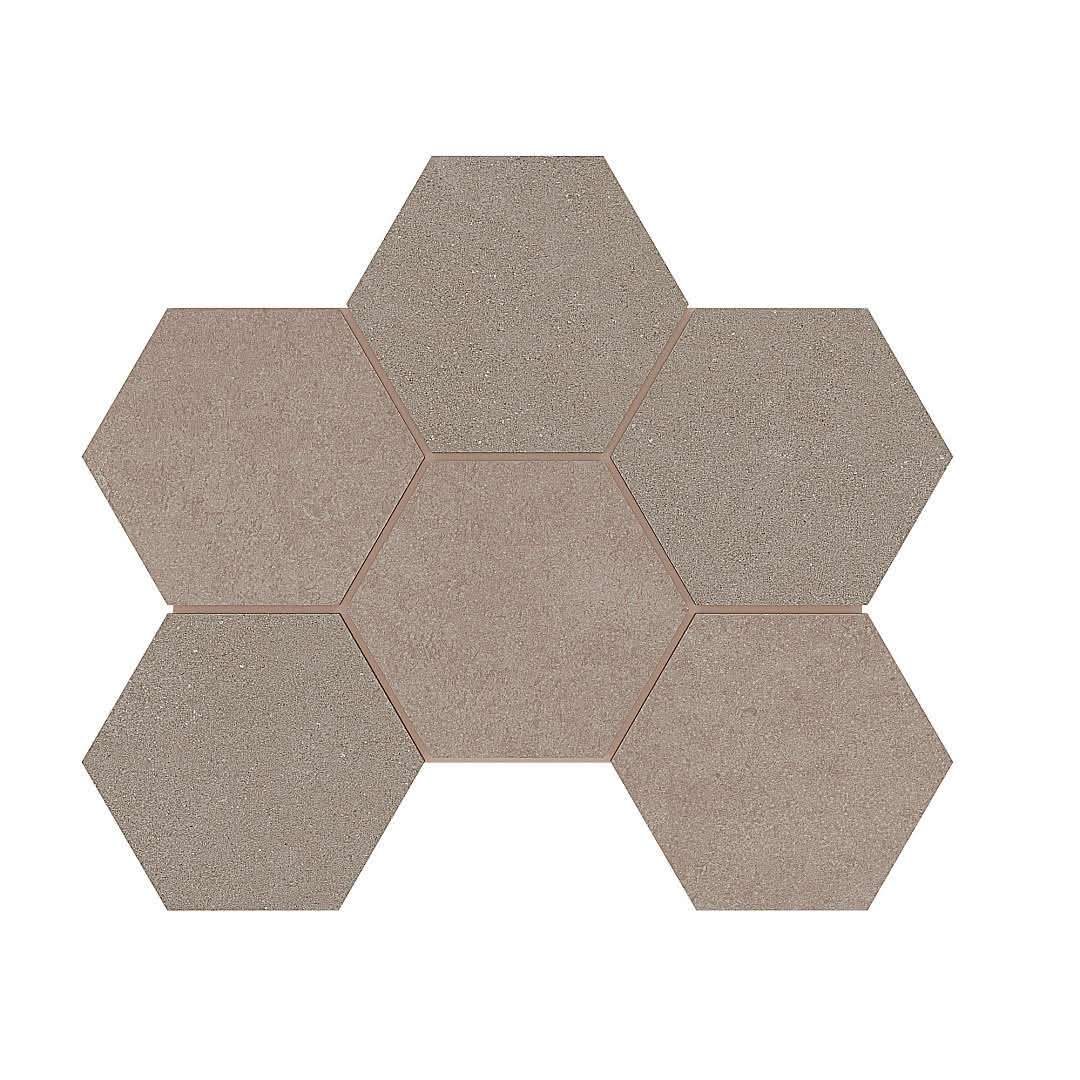 Мозаика Estima Terra Grey LN01/TE01 Hexagon Неполированный 25x28,5 37108, цвет бежевый, поверхность матовая, шестиугольник, 250x285