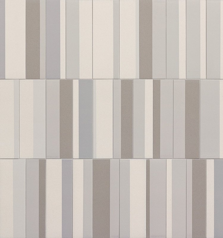 Керамогранит Mutina Piano Gris Blanc BOPI04, цвет разноцветный, поверхность матовая, прямоугольник, 75x300