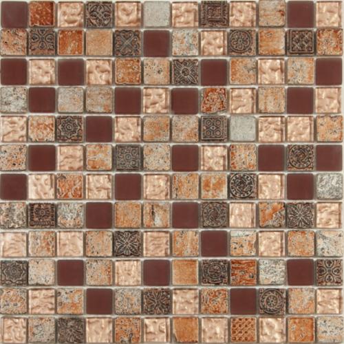 Мозаика NS Mosaic S-820, цвет коричневый, поверхность матовая, квадрат, 298x298
