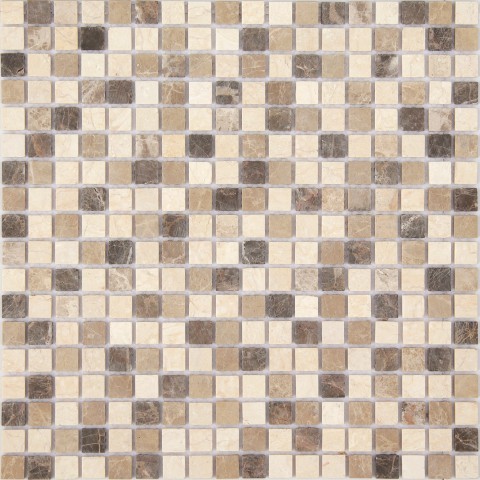 Мозаика Caramelle Mosaic Pietrine Pietra Mix 1 Mat 15X15 4mm, цвет бежевый, поверхность матовая, квадрат, 305x305