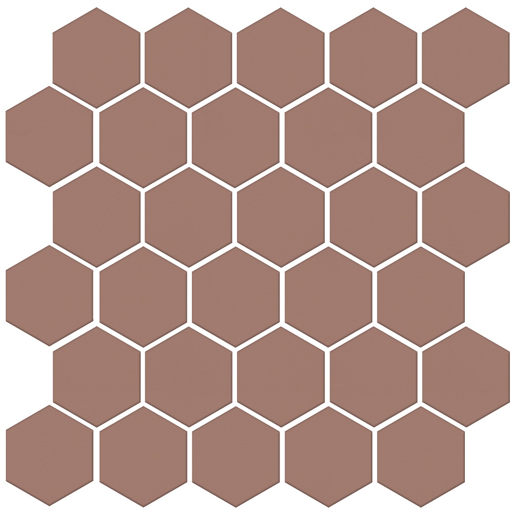 Мозаика Kerama Marazzi Агуста розовый матовый из 30 частей 63010, цвет розовый, поверхность матовая, шестиугольник, 297x298