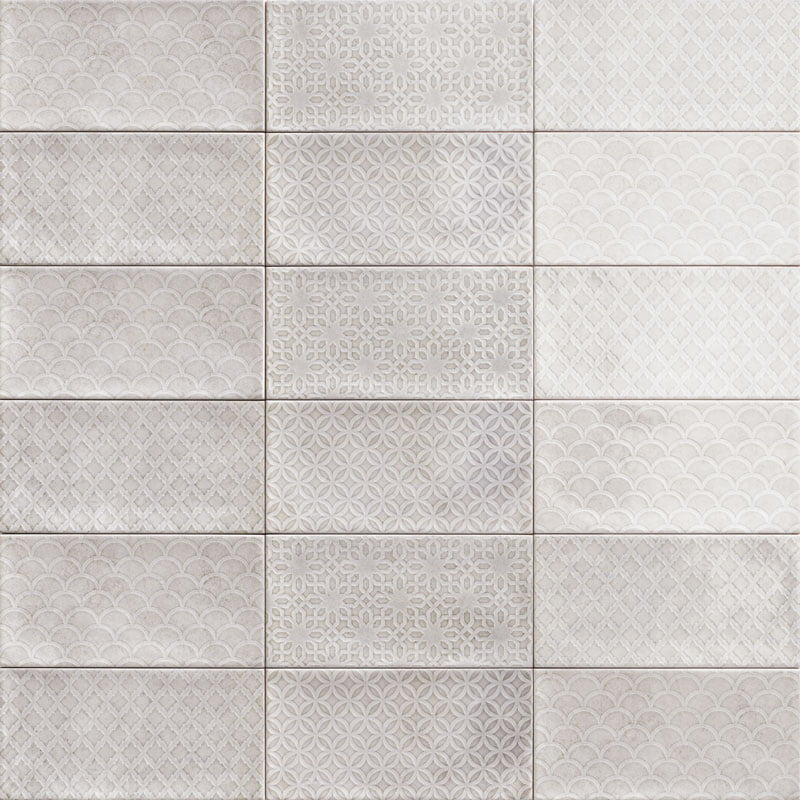 Декоративные элементы Mainzu Camden Decor Grey, цвет серый, поверхность глянцевая, прямоугольник, 100x200