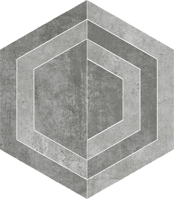 Декоративные элементы Paradyz Scratch Grys Heksagon C Mat., цвет серый, поверхность матовая, прямоугольник, 260x298