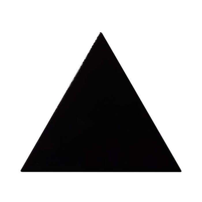 Керамическая плитка Petracers Triangolo Fondo Nero, цвет чёрный тёмный, поверхность глянцевая, квадрат, 170x170x150