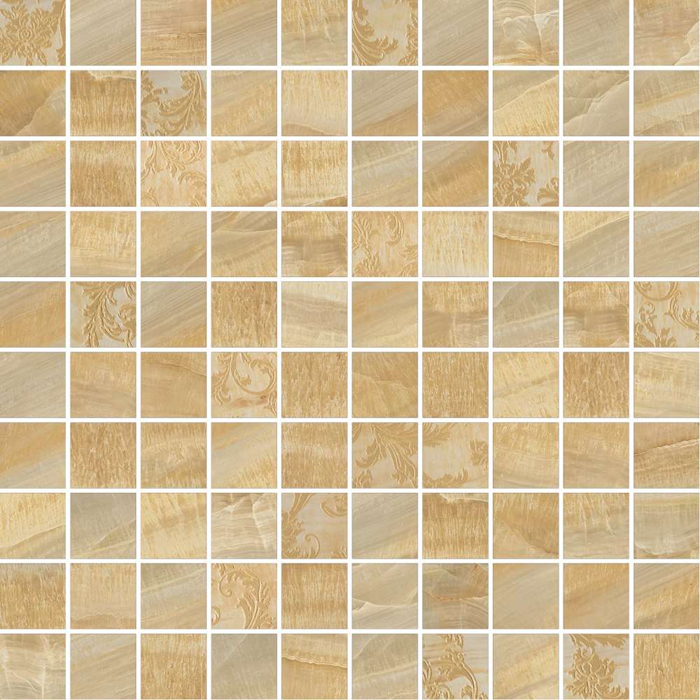 Мозаика Versace Marble Mos.T100 Dec Oro 240822, цвет золотой, поверхность лаппатированная, квадрат, 291x291