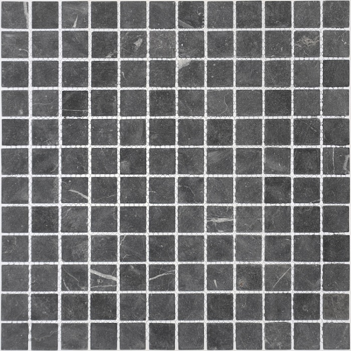 Мозаика Caramelle Mosaic Pietrine Nero Oriente Mat 23X23 4mm, цвет чёрный, поверхность матовая, квадрат, 298x298