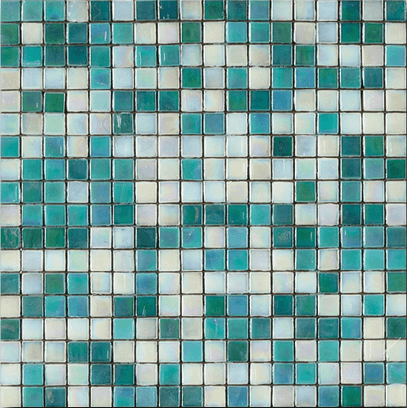 Мозаика Art & Natura Mix Roberto, цвет бирюзовый, поверхность глянцевая, квадрат, 295x295