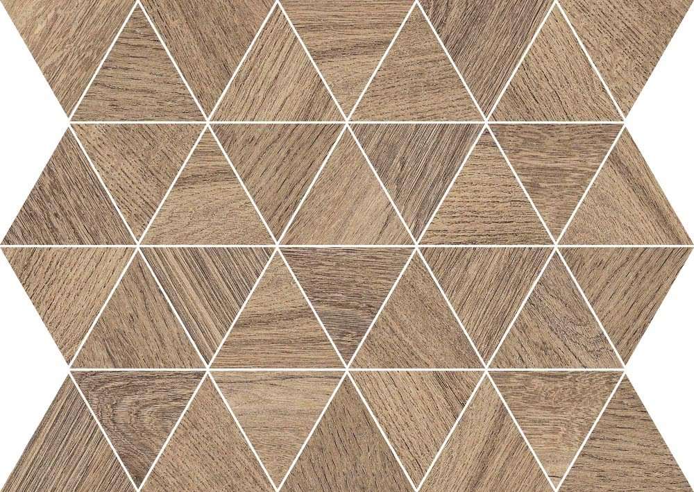Мозаика Flaviker Cozy Brown Mos. Triangoli Ret. 0001283, цвет коричневый, поверхность матовая, треугольник, 260x340