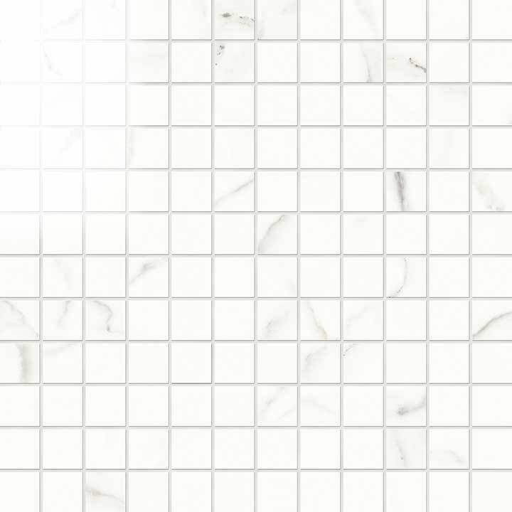 Мозаика Novabell Mosaico Statuario Lapp. IMP 004L, цвет белый, поверхность лаппатированная, квадрат, 300x300