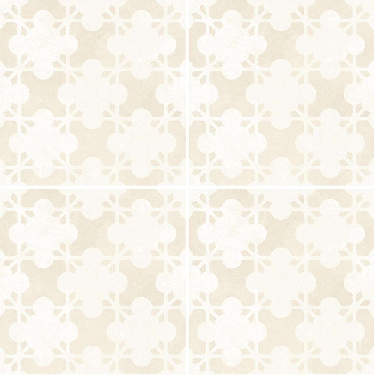 Керамогранит Mutina Azulej Estrela Bianco PUA17, цвет бежевый, поверхность матовая, квадрат, 200x200