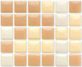 Мозаика Irida Caramel Creme на сетке, цвет бежевый, поверхность глянцевая, квадрат, 322x322