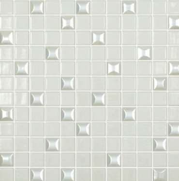 Мозаика Vidrepur Edna Mix №100 Белый, цвет белый, поверхность глянцевая, квадрат, 317x317