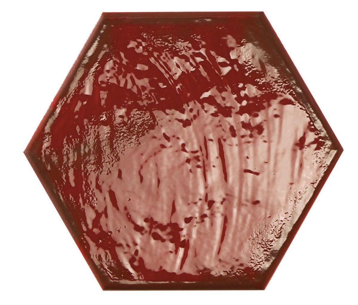 Керамогранит Prissmacer Rain Bordeaux Hex, цвет красный, поверхность глянцевая, шестиугольник, 198x228