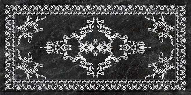 Декоративные элементы Kerama Marazzi Риальто SG592702R, цвет чёрно-белый, поверхность лаппатированная, прямоугольник, 1195x2385