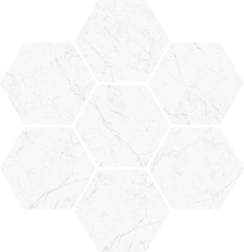 Мозаика Vallelunga Carrara Esagona (T7) 6000417, цвет белый, поверхность полированная, прямоугольник, 300x280
