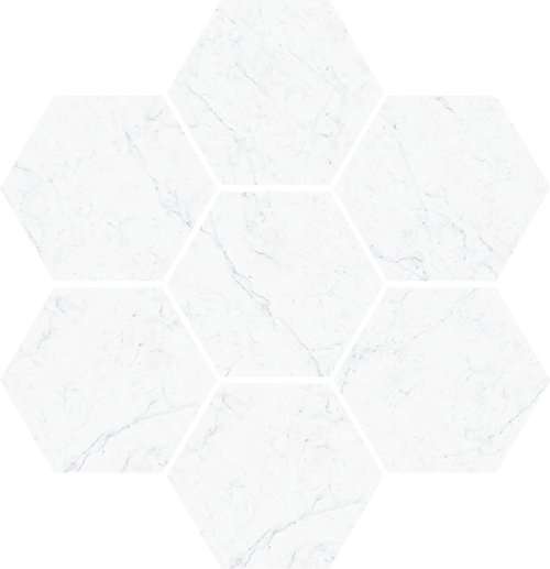 Мозаика Vallelunga Carrara Esagona (T7) 6000417, цвет белый, поверхность полированная, прямоугольник, 300x280
