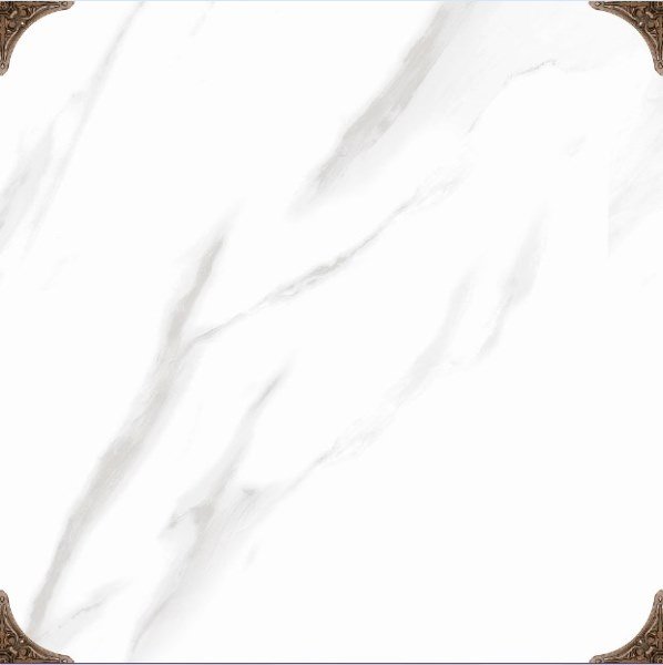Керамогранит Eurotile Lia Calacatta, цвет белый, поверхность глянцевая, квадрат, 495x495