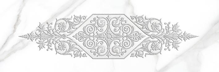 Декоративные элементы Laparet Cassiopea декор серый, цвет белый серый, поверхность глянцевая, прямоугольник, 200x600