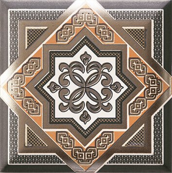 Керамическая плитка Mainzu Zoco Brown Decor, цвет коричневый, поверхность глянцевая, квадрат, 150x150