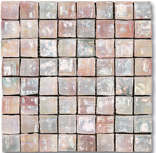 Мозаика Ker-av Frammenti&Riflessi Ametista Cangiante su Rete (3,75X3,75) Стекло KER-9030, цвет розовый, поверхность глянцевая, квадрат, 300x300