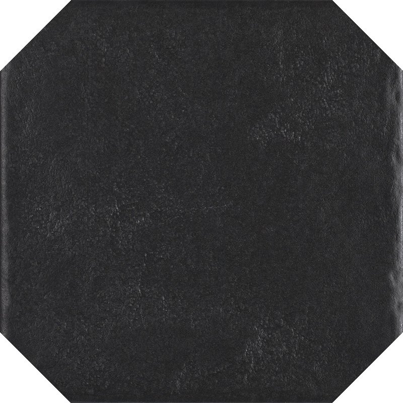 Керамическая плитка Paradyz Modern Nero Octagon, цвет чёрный, поверхность матовая, восьмиугольник, 198x198