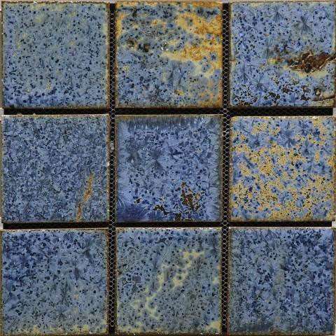 Мозаика Gaudi Rust-42(9), цвет синий, поверхность глазурованная, квадрат, 300x300