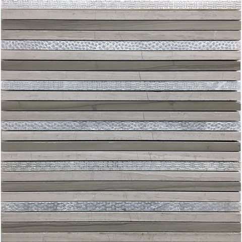 Мозаика Skalini Bastoni BST-04, цвет серый, поверхность глянцевая, квадрат, 300x300