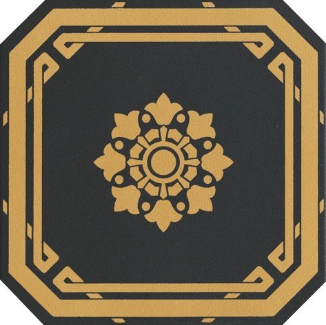 Керамогранит Grazia Old England Ottagono Black Leeds OEODB2, цвет разноцветный, поверхность матовая, восьмиугольник, 200x200