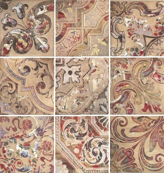 Панно Latina Ceramica Baru Habu Beige, цвет бежевый, поверхность глянцевая, квадрат, 900x900