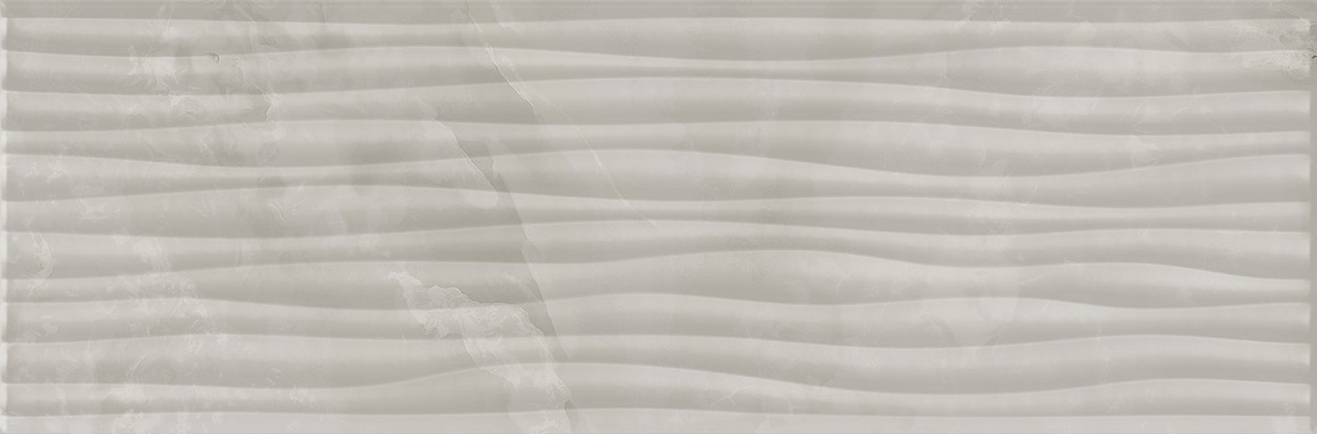 Керамическая плитка Eurotile Bottega Relief 548 BGS2GY, цвет серый, поверхность глянцевая рельефная, прямоугольник, 333x1000