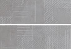 Декоративные элементы Panaria Glance Decoro Edge Mix Smoke PB2GCE1, цвет серый, поверхность матовая, прямоугольник, 200x600