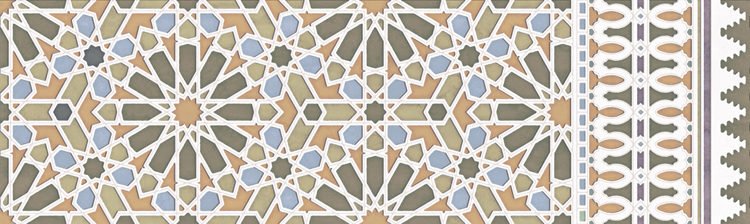 Керамическая плитка Aparici Alhambra Green Rauda, цвет разноцветный, поверхность матовая, прямоугольник, 298x996