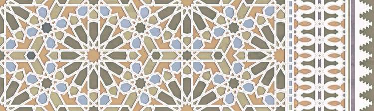 Керамическая плитка Aparici Alhambra Green Rauda, цвет разноцветный, поверхность матовая, прямоугольник, 298x996