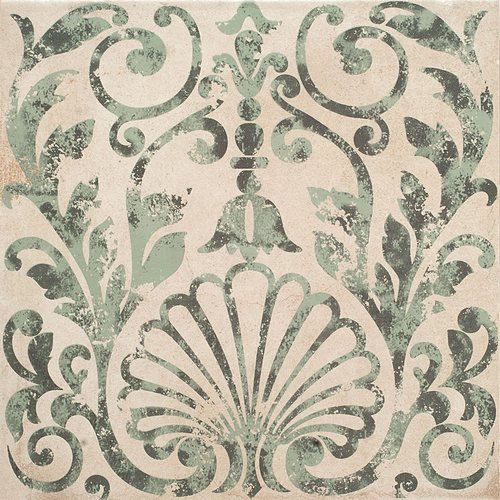Керамическая плитка Arkadia Ornamenti Bc Verde Mod. D, цвет бежевый, поверхность матовая, квадрат, 300x300