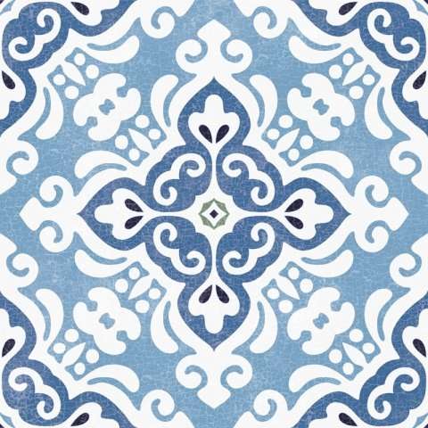 Керамогранит Ceracasa Deco Antic 5, цвет голубой, поверхность матовая, квадрат, 223x223
