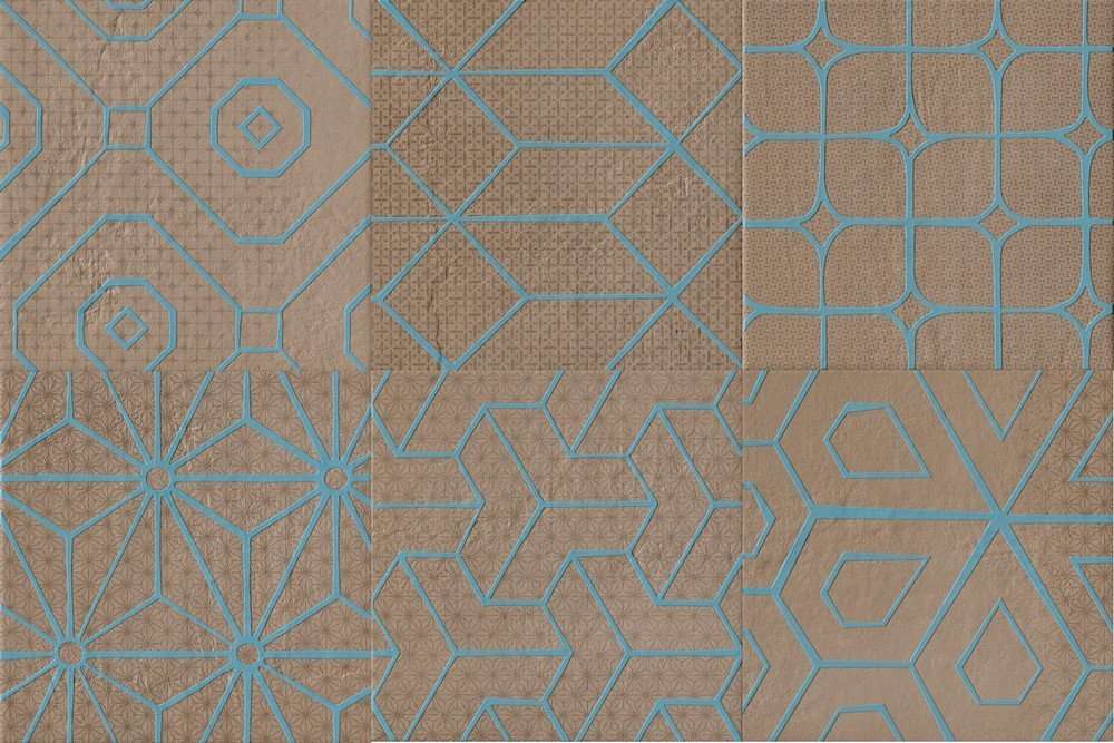 Декоративные элементы Cir Mat Dec Blu Mix Sandal 6 1055572, цвет коричневый, поверхность матовая, квадрат, 200x200